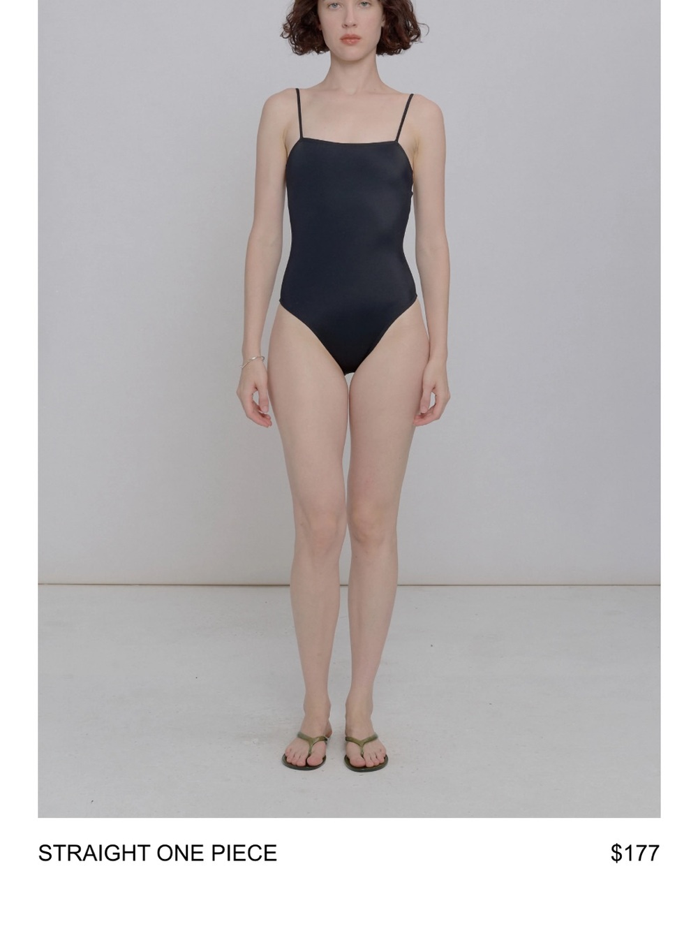 Minimal Straight One-Piece Swimsuit in Black